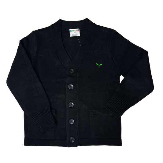 Unisex Sweater V-Neck  Cardigan with embroidered sprout
