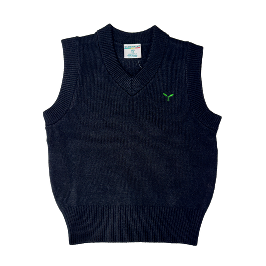 Unisex Sweater V-Neck Pullover Vest with embroidered sprout