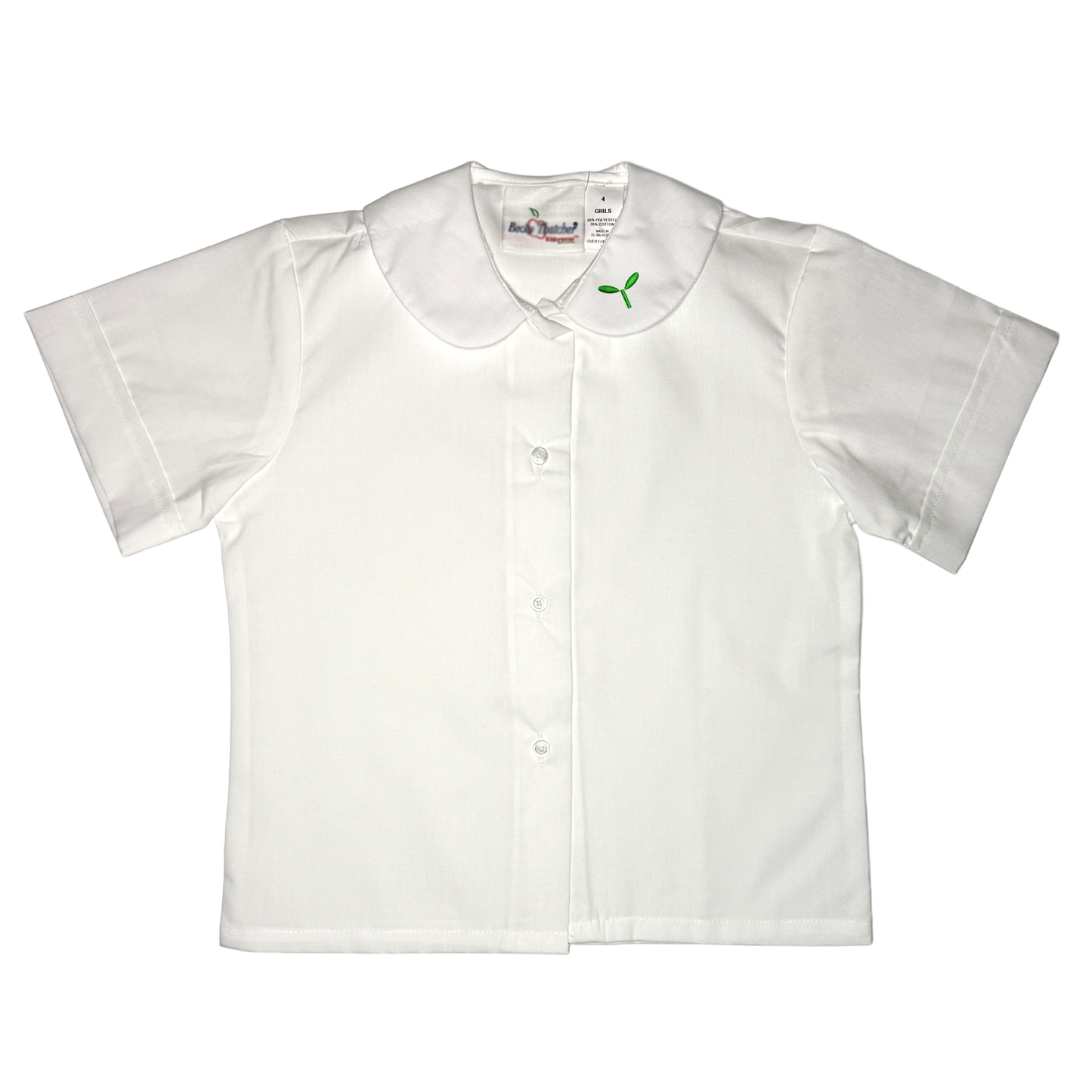Broadcloth S/S Blouse with embroidered sprout