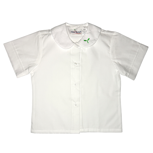 Broadcloth S/S Blouse with embroidered sprout