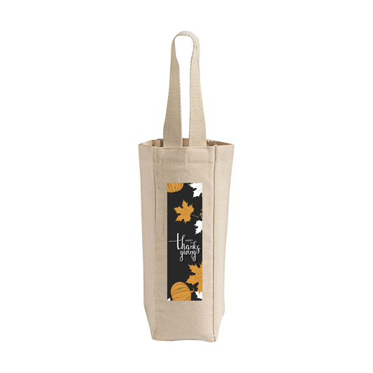 Wine Canvas Bag - Happy Thanksgiving