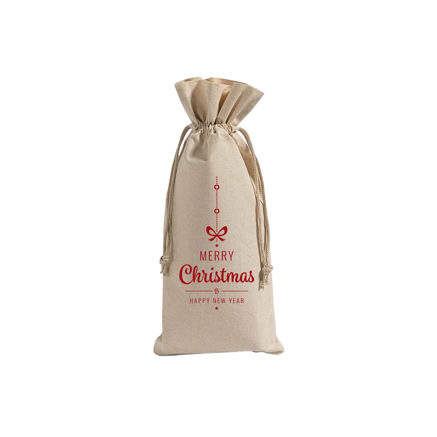Wine Cotton Bag - Merry Christmas