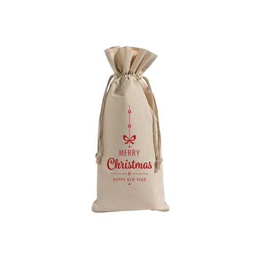 Wine Cotton Bag - Merry Christmas