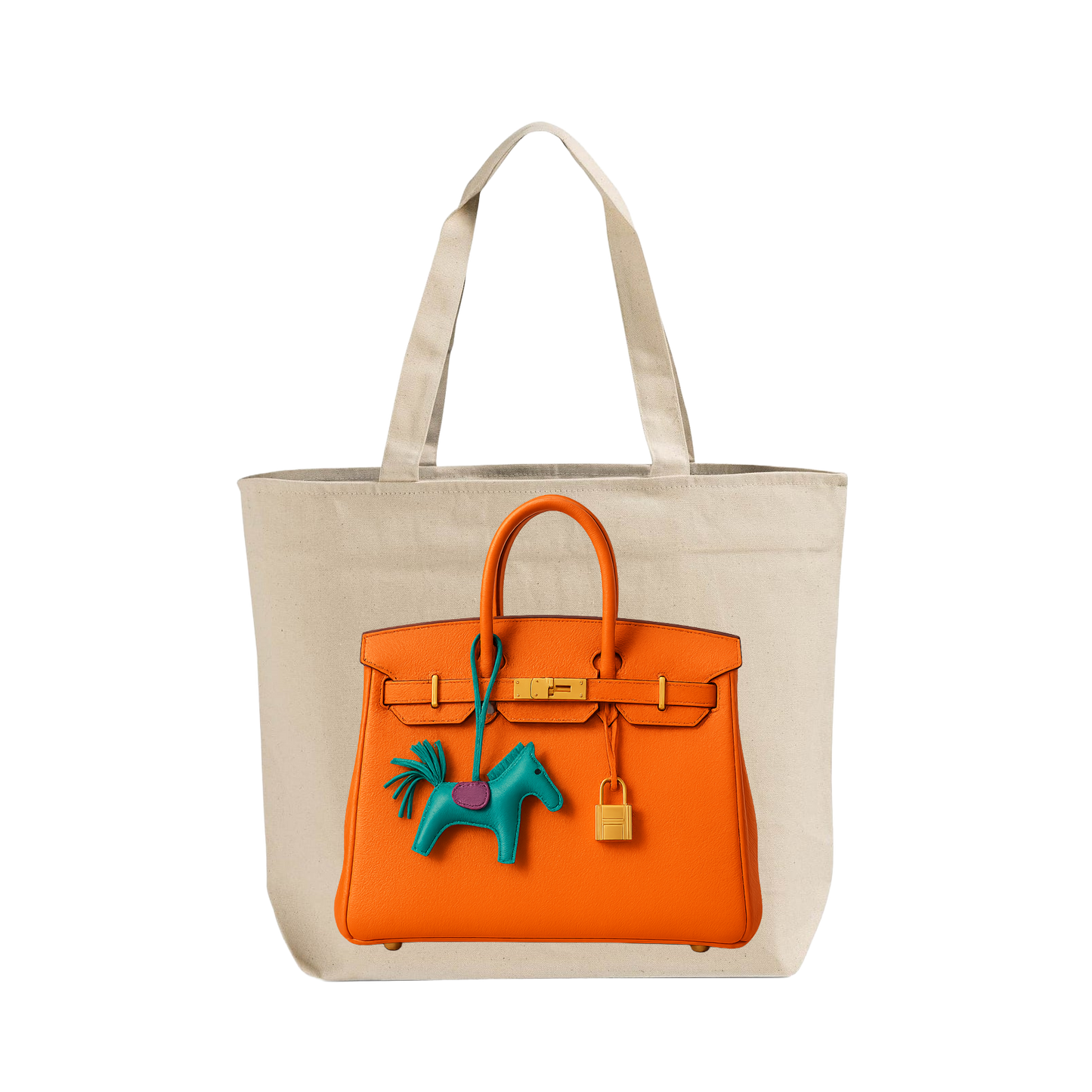 Orange Purse - Zipped Tote
